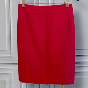 J. Crew - No. 2 Pencil Skirt in Red with Back Slit